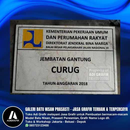 Jual Prasasti Peresmian Granit & Marmer | Adi Grafir