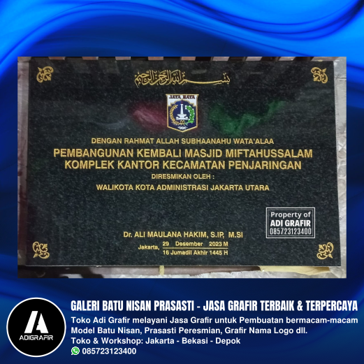 Contoh Prasasti Peresmian