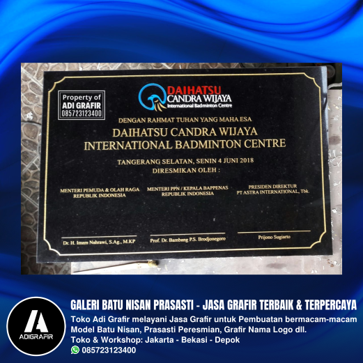 Contoh Prasasti Peresmian