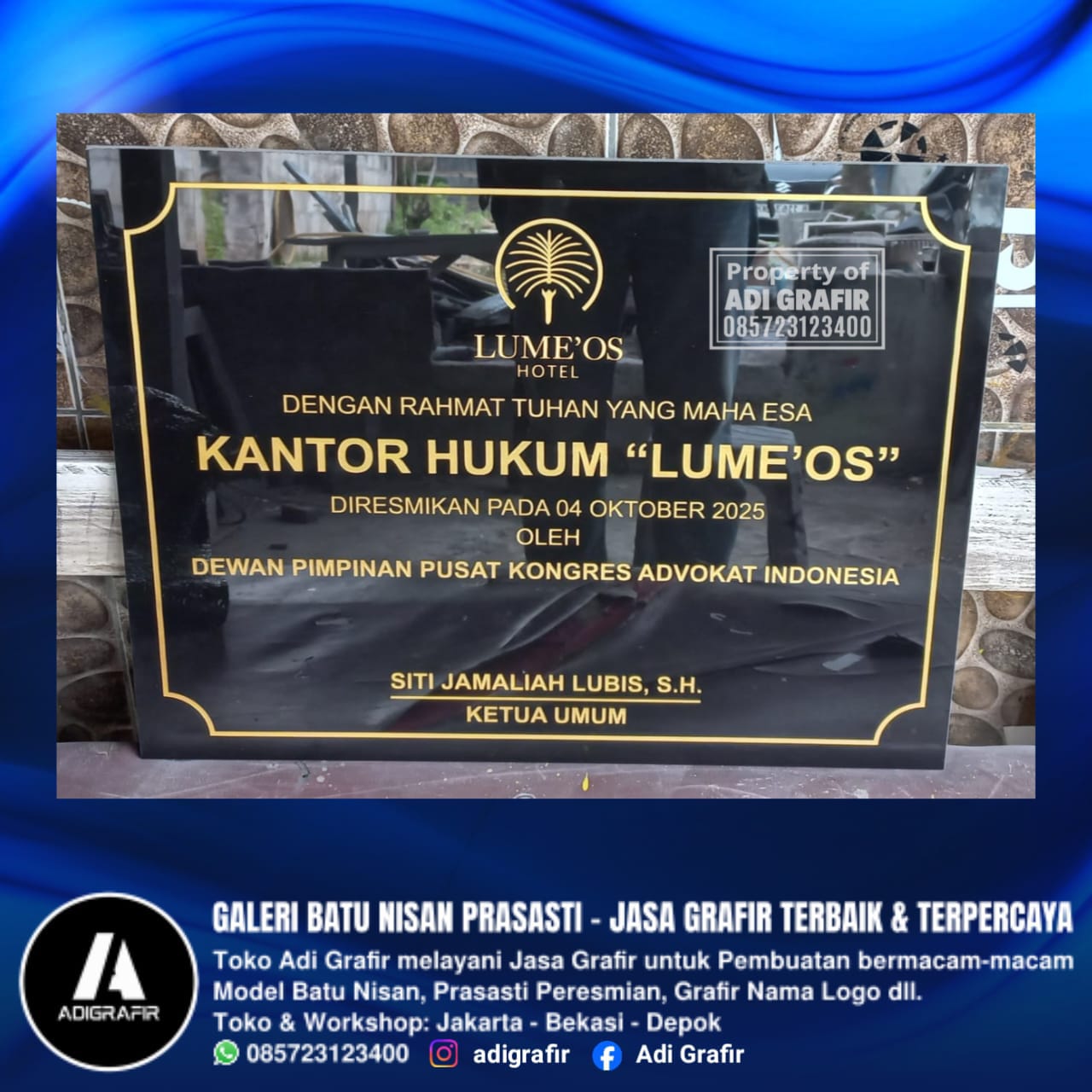 Contoh Prasasti Peresmian