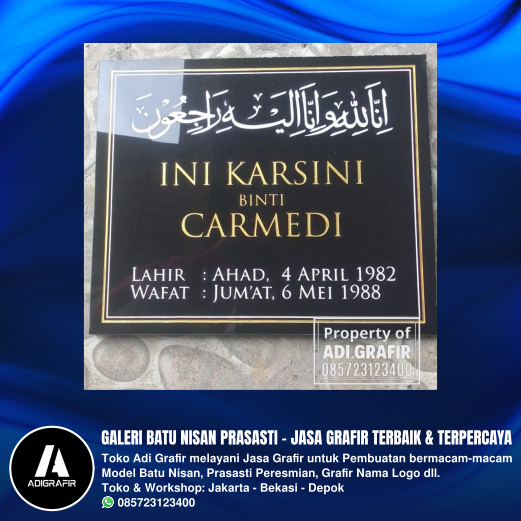 Lempengan Nama Batu Nisan
