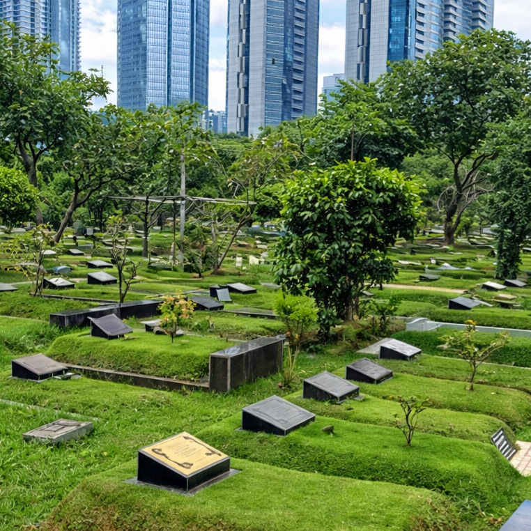 Batu nisan di TPU Karet Bivak Jakarta Selatan