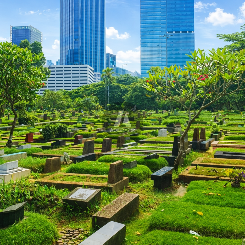 Batu nisan di TPU Menteng Pulo Jakarta Selatan